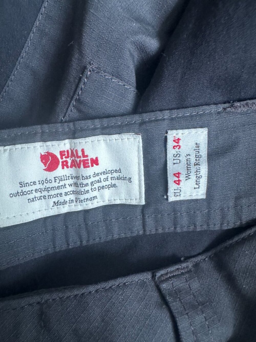 FjallRaven Grey Outdoor Hiking Pants Women's Regular Length 34 - Picture 7 of 7